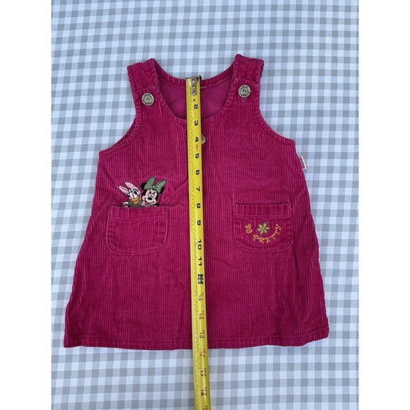 Vintage Disney Minnie And Daisy Duck Embroidered Overall Dress Corduroy 3T? Rare - Picture 3 of 6